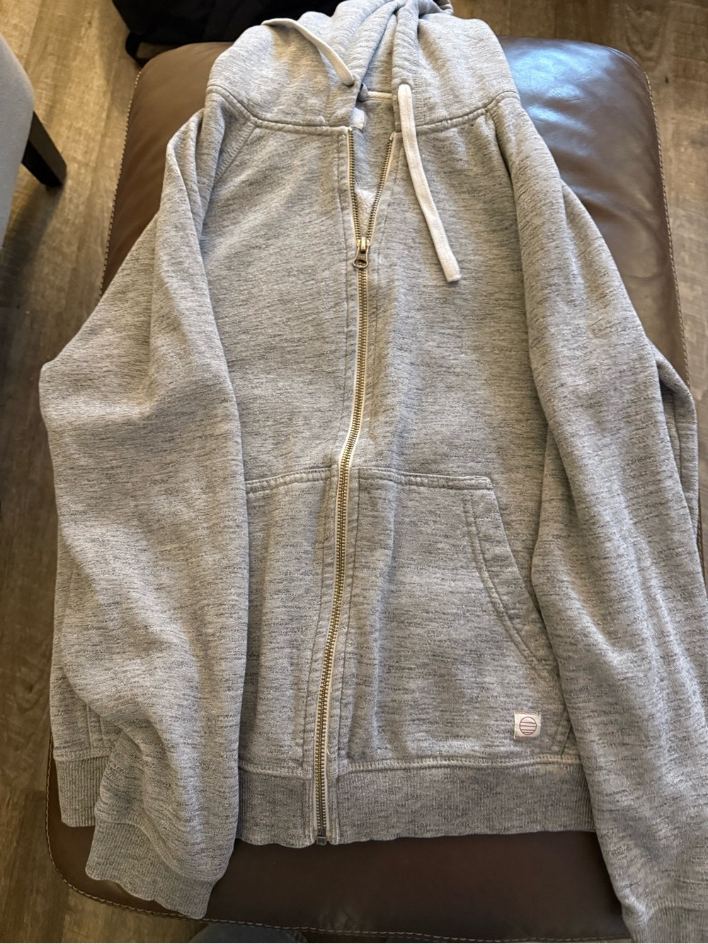 Marine Layer Light Gray Men's Full-Zip Hoodie